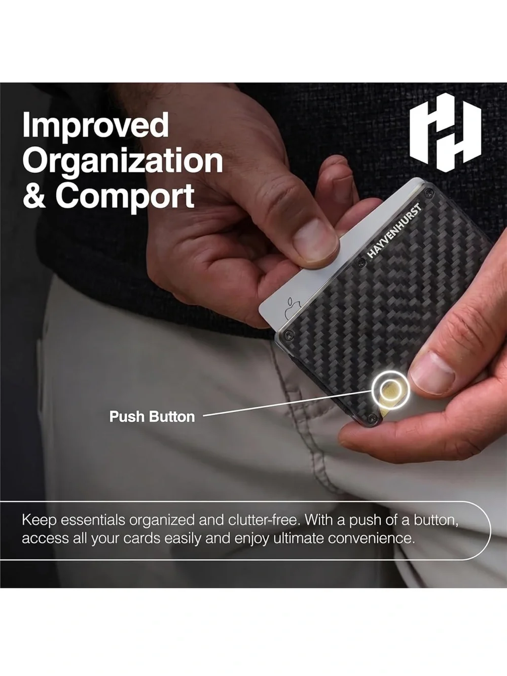 RFID Men’s Carbon Fiber Wallet with Money Clip